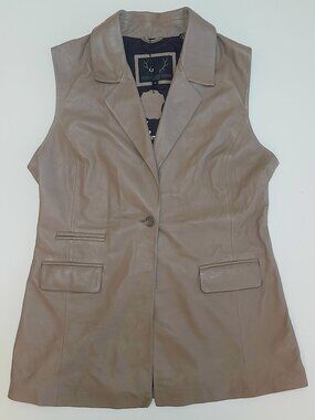 Sleeveless Leather Vest XL